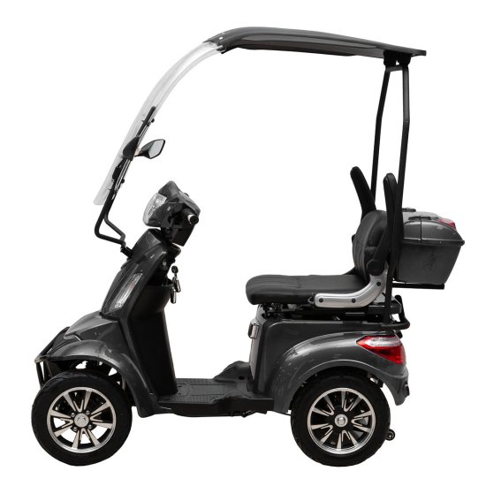 ΕΠΙΔΟΤΟΥΜΕΝΟ ΤΕΤΡΑΚΥΚΛΟ ΗΛΕΚΤΡΙΚΟ SCOOTER T408 QUATER GREY ΜΕ ΣΚΕΠΑΣΤΡΟ
