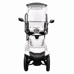 ΕΠΙΔΟΤΟΥΜΕΝΟ ΤΕΤΡΑΚΥΚΛΟ ΗΛΕΚΤΡΙΚΟ SCOOTER T408 QUATER WHITE ΜΕ ΣΚΕΠΑΣΤΡΟ