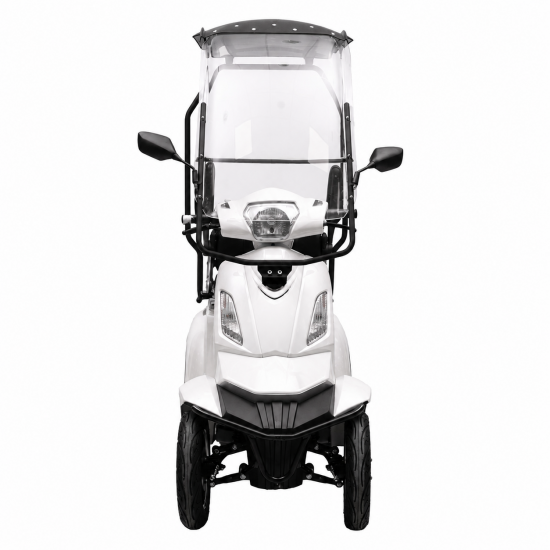 ΕΠΙΔΟΤΟΥΜΕΝΟ ΤΕΤΡΑΚΥΚΛΟ ΗΛΕΚΤΡΙΚΟ SCOOTER T408 QUATER WHITE ΜΕ ΣΚΕΠΑΣΤΡΟ