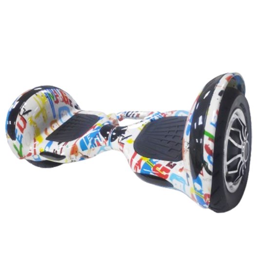 SMART BALANCE HOVERBOARD WHEEL WITH BLUETOOTH & LED ΗΛΕΚΤΡΙΚΟ ΠΑΤΙΝΙ GRAFFITI WHITE HIP HOP 10"