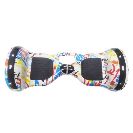 SMART BALANCE HOVERBOARD WHEEL WITH BLUETOOTH & LED ΗΛΕΚΤΡΙΚΟ ΠΑΤΙΝΙ GRAFFITI WHITE HIP HOP 10"