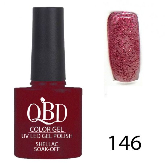 QBD ΗΜΙΜΟΝΙΜΟ ΕΠΑΓΓΕΛΜΑΤΙΚΟ ΒΕΡΝΙΚΙ 10ML - 0.5FL.OZ RED GLITTER 146