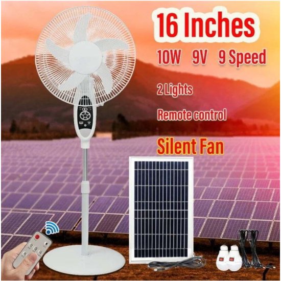 GDTIMES ΗΛΙΑΚΟΣ ΑΝΕΜΙΣΤΗΡΑΣ ΜΕ ΒΑΣΗ 16INCHES GD-936S - RECHARGEABLE FAN