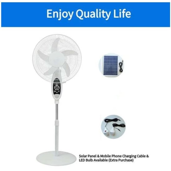 GDTIMES ΗΛΙΑΚΟΣ ΑΝΕΜΙΣΤΗΡΑΣ ΜΕ ΒΑΣΗ 16INCHES GD-936S - RECHARGEABLE FAN