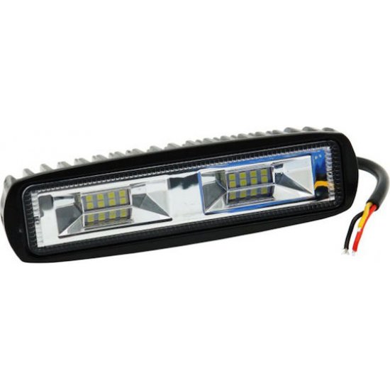Ορθογώνιος Προβολέας Αυτοκινήτου LED 12 / 24V 18W 15cm με Κίτρινο Φωτισμό 1τμχ