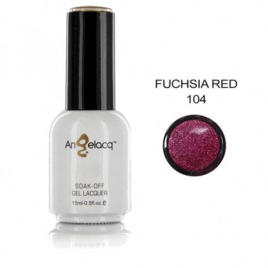 ΗΜΙΜΟΝΙΜΟ ΕΠΑΓΓΕΛΜΑΤΙΚΟ ΒΕΡΝΙΚΙ ANGELACQ 15ML - 0.5FL.OZ GLITTER FUCHSIA RED AN-104