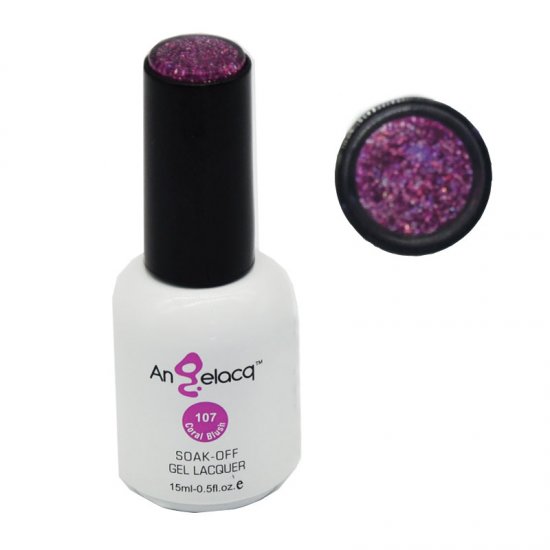 ΗΜΙΜΟΝΙΜΟ ΕΠΑΓΓΕΛΜΑΤΙΚΟ ΒΕΡΝΙΚΙ ANGELACQ 15ML - 0.5FL.OZ GLITTER CORAL BLUSH 107