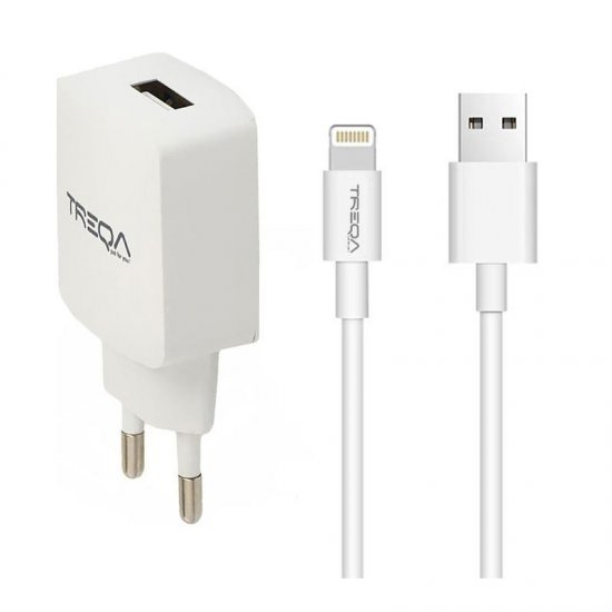 QUICK CHARGER FOR IOS  - Model: TREQA , CS-220, QC 3.0 - ΧΡΩΜΑ: ΑΣΠΡΟ