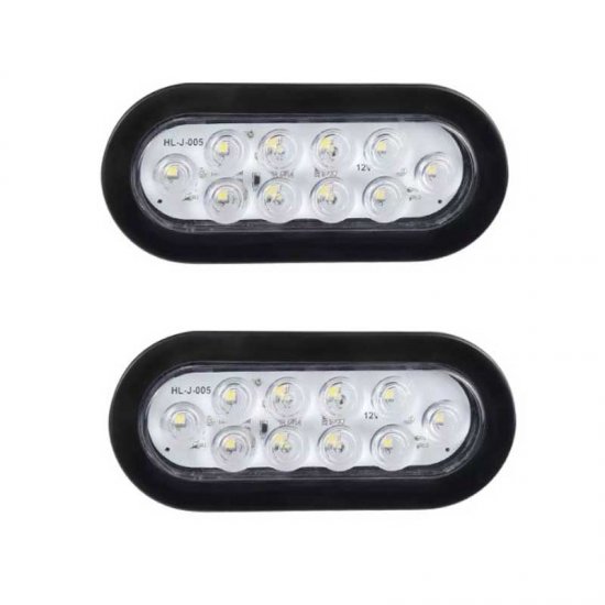 ΣΕΤ ΦΑΝΑΡΙA ΠΙΣΩ 10 LED 12V RUBBER RING LED TRAILER LIGHT  HL-J-005 ΑΣΠΡΟ