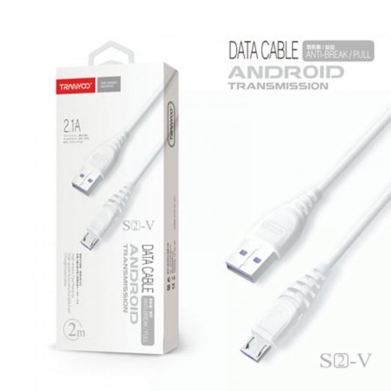 TRANYOO 2.1A 2M ANDROID DATA CABLE ANTI-BREAK/PULL S2-V ΚΑΛΩΔΙΟ ΦΟΡΤΙΣΗΣ 