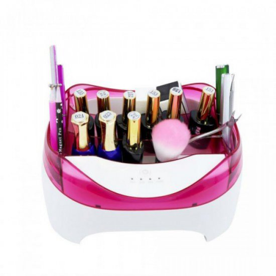 MULTI-FUNCTION 36W UV LED NAIL GEL LAMP WITH ORGANIZER STORAGE CASE - SN494